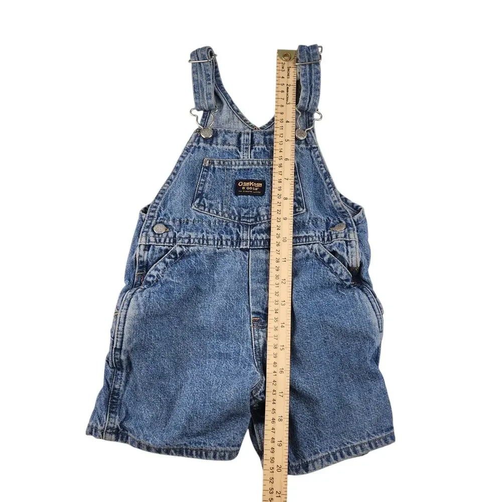 Oshkosh B'Gosh Baby Overalls 24 Months Denim Jeans Hammer Loop Infant Vestbak